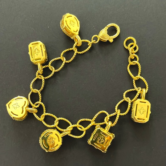 Judith Ripka Diamonique Multi Shaped Charm Bracelet - Picture 2 of 2